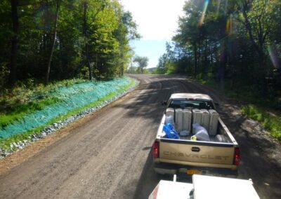 Hydroseeding project on a dirt road in Hamilton County